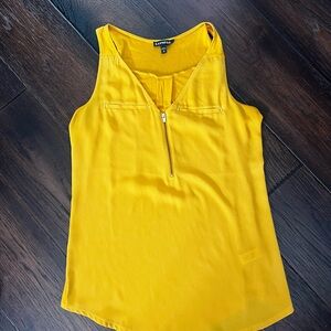 Express golden Yellow zip front Sleeveless Top